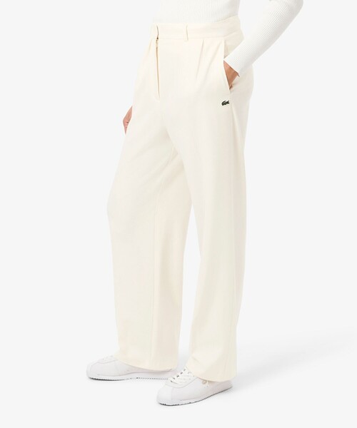 LACOSTE(ラコステ)の「オーバーサイズフランネル タックワイドパンツ(その他パンツ・レディース・オフホワイト/グレー・36/38/34/40)」の1枚目の写真