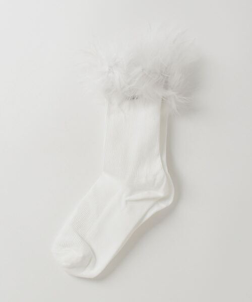 MAISON SPECIAL(メゾンスペシャル)の「Feather Socks / フェザーソックス(ソックス/靴下・レディース・ブラック/ホワイト・FREE)」の1枚目の写真