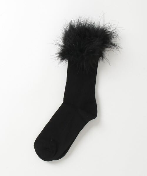 MAISON SPECIAL(メゾンスペシャル)の「Feather Socks / フェザーソックス(ソックス/靴下・レディース・ブラック/ホワイト・FREE)」の3枚目の写真