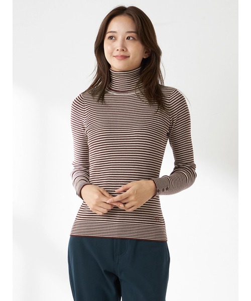 McGREGOR（マックレガー）の「ボーダーインディアンコットンリブタートル（ニット/セーター・レディース・イエロー/グリーン/グレー/ブラウン系その他2・M/L）」の3枚目の写真