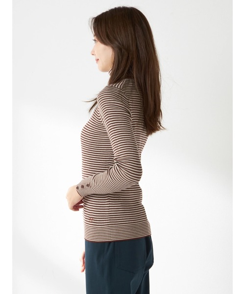 McGREGOR（マックレガー）の「ボーダーインディアンコットンリブタートル（ニット/セーター・レディース・イエロー/グリーン/グレー/ブラウン系その他2・M/L）」の6枚目の写真