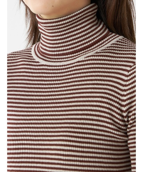 McGREGOR（マックレガー）の「ボーダーインディアンコットンリブタートル（ニット/セーター・レディース・イエロー/グリーン/グレー/ブラウン系その他2・M/L）」の9枚目の写真