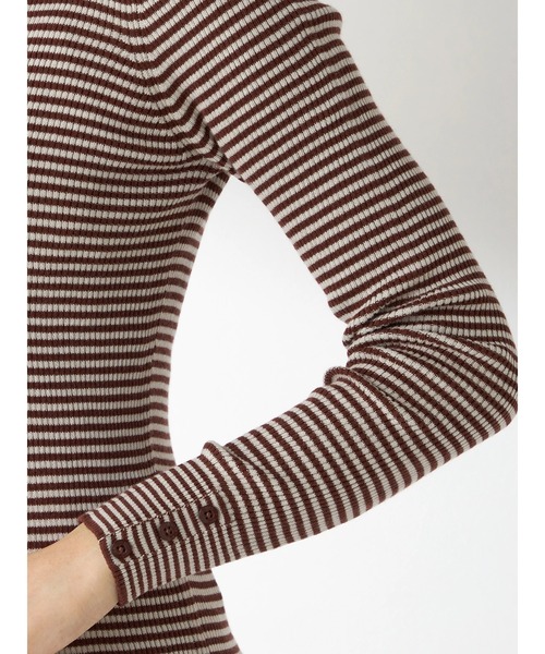 McGREGOR（マックレガー）の「ボーダーインディアンコットンリブタートル（ニット/セーター・レディース・イエロー/グリーン/グレー/ブラウン系その他2・M/L）」の11枚目の写真