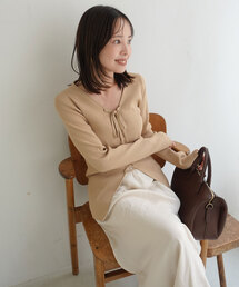 Noble | 《WEB限定追加》レースアップリブニット(ニット/セーター)