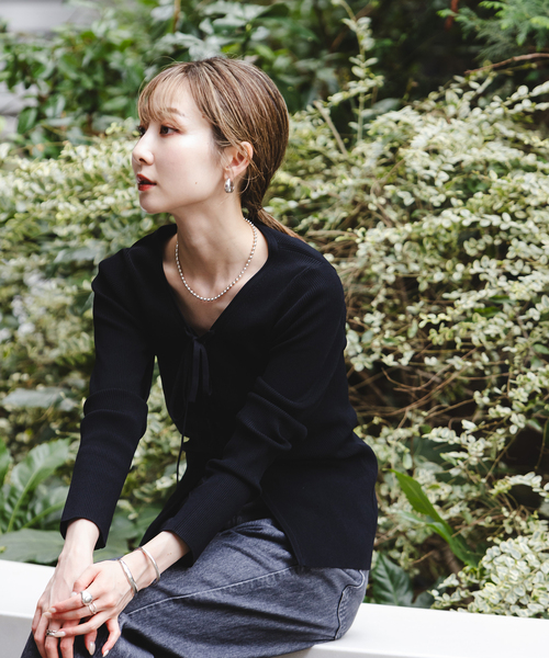 WEB限定追加》レースアップリブニット（ニット/セーター）｜NOBLE