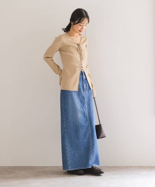 Noble（ノーブル）の「《WEB限定追加》レースアップリブニット（ニット/セーター・レディース・ブラック/ベージュ・FREE）」の22枚目の写真