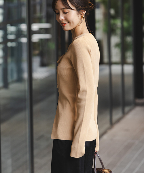 WEB限定追加》レースアップリブニット（ニット/セーター）｜NOBLE