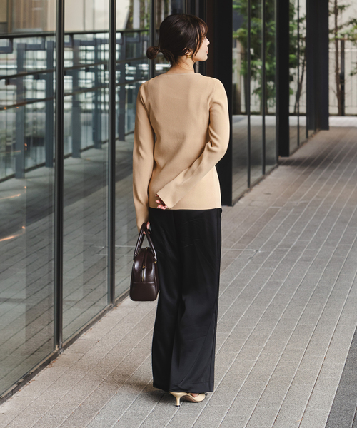 WEB限定追加》レースアップリブニット（ニット/セーター）｜NOBLE