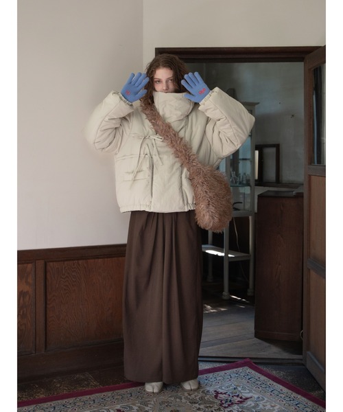 VACANCY(ヴァカンシー)の「ドレープシルエットワイドイージーパンツ(スラックス・レディース・ネイビー/ブラウン・LARGE/MEDIUM/SMALL)」の4枚目の写真