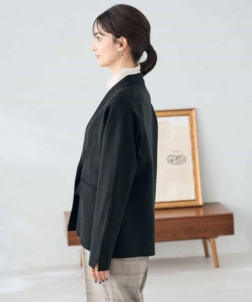 a.v.v(アーヴェヴェ)の「ニットジャケット(カーディガン/ボレロ・レディース・グレー系その他/ブラック・38)」の8枚目の写真