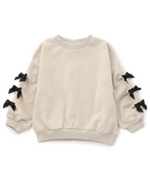 BREEZE(ブリーズ)の【WEB限定/ジュニア対応】袖タックリボンモチーフ裏起毛トレーナー(スウェット)