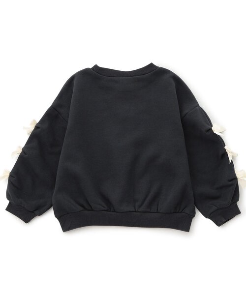 BREEZE（ブリーズ）の「【WEB限定/ジュニア対応】袖タックリボンモチーフ裏起毛トレーナー（スウェット・キッズ・アイボリー/ラベンダー/チャコール・120/100/110/90/140/130）」の7枚目の写真