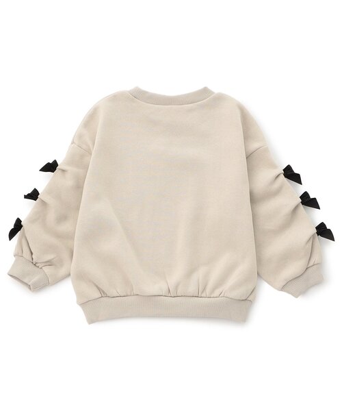 BREEZE（ブリーズ）の「【WEB限定/ジュニア対応】袖タックリボンモチーフ裏起毛トレーナー（スウェット・キッズ・アイボリー/ラベンダー/チャコール・120/100/110/90/140/130）」の8枚目の写真