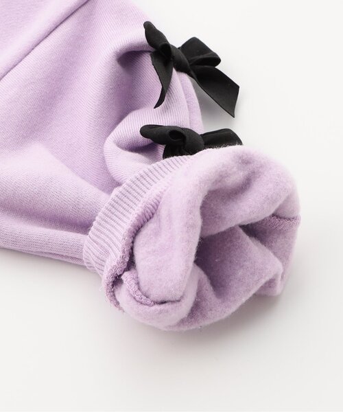 BREEZE（ブリーズ）の「【WEB限定/ジュニア対応】袖タックリボンモチーフ裏起毛トレーナー（スウェット・キッズ・アイボリー/ラベンダー/チャコール・120/100/110/90/140/130）」の12枚目の写真