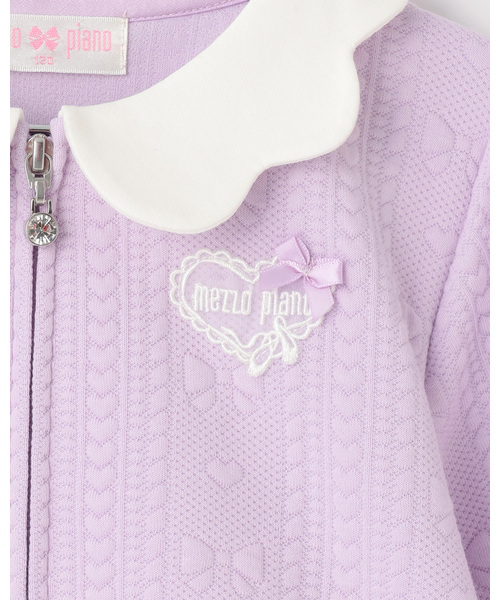 セール】【バレエ】スカラップ衿 前開きカットジャガードワンピース