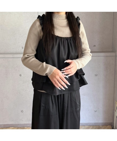amini(アミニ)の「SETUP ツイルビスチェ(キャミソール・レディース・ブラック/チャコールグレー/ブラウン・MEDIUM)」の18枚目の写真