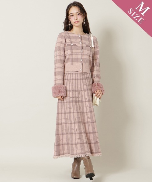 WILLSELECTION（ウィルセレクション）の「【CHECK KNIT series】チェック柄ニットフレアスカート（スカート・レディース・ピンク/ホワイト/モカ/ブラック/ブルー系その他/ブラウン系その他・SMALL/MEDIUM）」の21枚目の写真