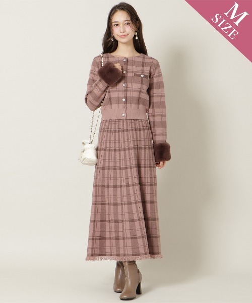 WILLSELECTION（ウィルセレクション）の「【CHECK KNIT series】チェック柄ニットフレアスカート（スカート・レディース・ピンク/ホワイト/モカ/ブラック/ブルー系その他/ブラウン系その他・SMALL/MEDIUM）」の8枚目の写真