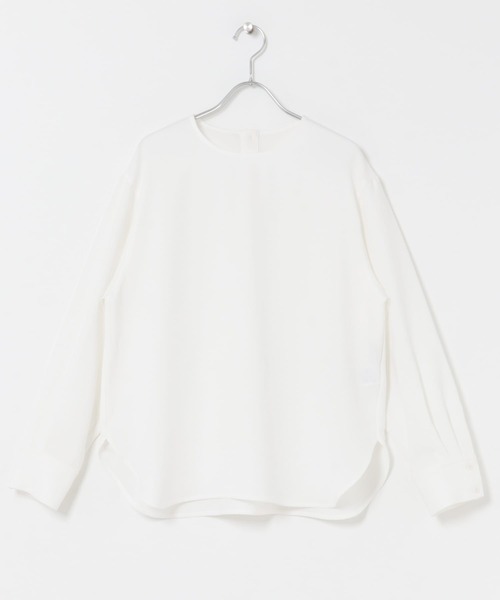 URBAN RESEARCH DOORS（アーバンリサーチドアーズ）の「『静電気防止/毛玉防止』ジョーゼットクルーネックブラウス（シャツ/ブラウス・レディース・ベージュ系その他/オフホワイト/ブラック・MEDIUM）」の11枚目の写真