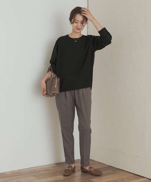 URBAN RESEARCH DOORS（アーバンリサーチドアーズ）の「『静電気防止/毛玉防止』ジョーゼットクルーネックブラウス（シャツ/ブラウス・レディース・ベージュ系その他/オフホワイト/ブラック・MEDIUM）」の19枚目の写真