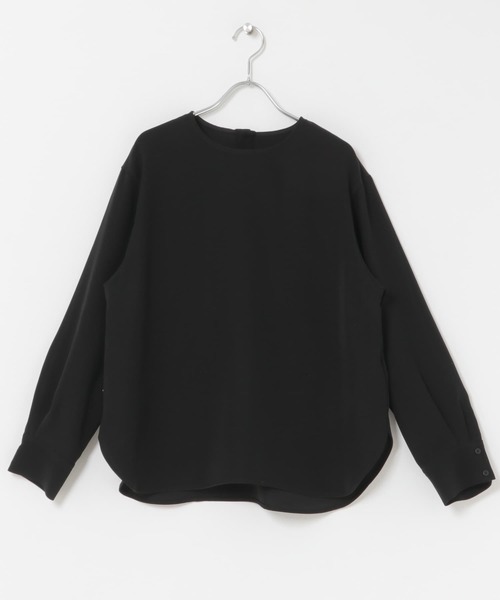 URBAN RESEARCH DOORS（アーバンリサーチドアーズ）の「『静電気防止/毛玉防止』ジョーゼットクルーネックブラウス（シャツ/ブラウス・レディース・ベージュ系その他/オフホワイト/ブラック・MEDIUM）」の20枚目の写真