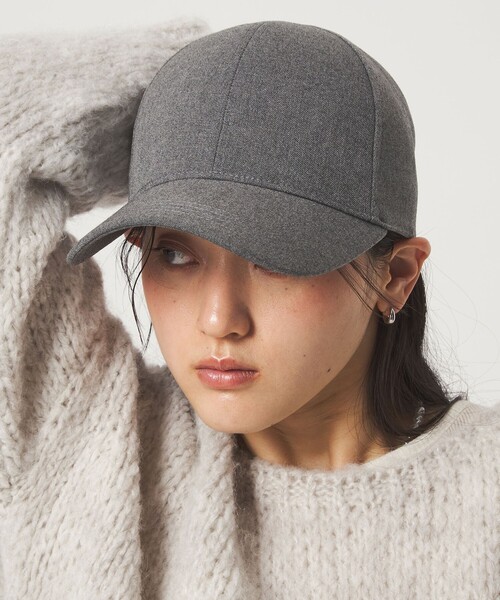 green label relaxing(グリーンレーベルリラクシング)の「起毛ピーチ バイザー キャップ / 帽子 UVカット(キャップ・レディース・グレー系・FREE)」の1枚目の写真