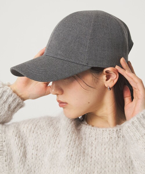 green label relaxing(グリーンレーベルリラクシング)の「起毛ピーチ バイザー キャップ / 帽子 UVカット(キャップ・レディース・グレー系・FREE)」の2枚目の写真