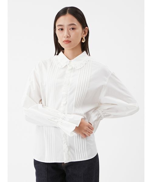 セール】フリルカラーパフスリーブブラウス（シャツ/ブラウス）｜Mila