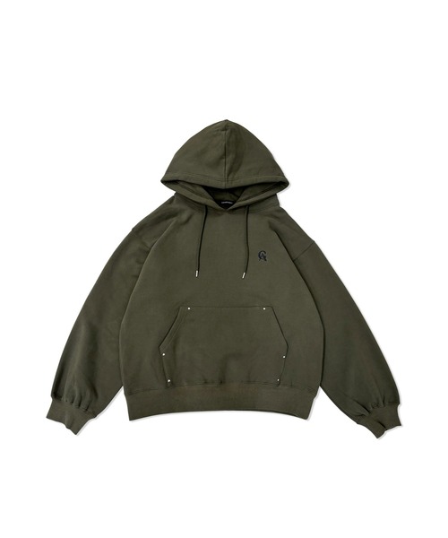 ANDGEEBEE（アンジービー）の「UNISEX 裏起毛パッチロゴパーカー（パーカー・レディース・ブルー/カーキ・FREE）」の9枚目の写真