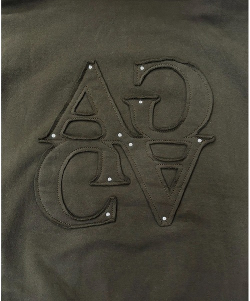 ANDGEEBEE（アンジービー）の「UNISEX 裏起毛パッチロゴパーカー（パーカー・レディース・ブルー/カーキ・FREE）」の12枚目の写真