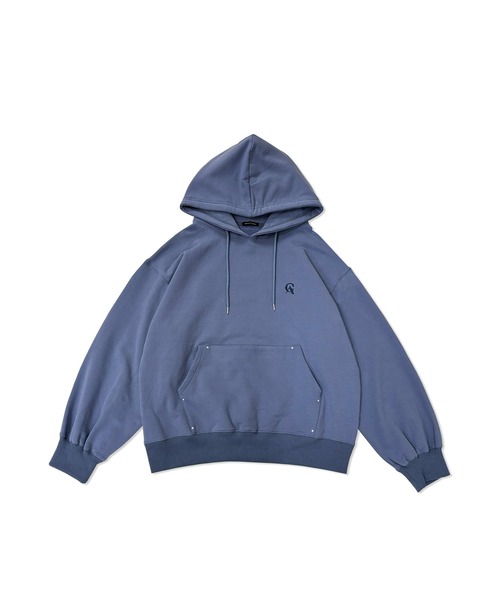 ANDGEEBEE（アンジービー）の「UNISEX 裏起毛パッチロゴパーカー（パーカー・レディース・ブルー/カーキ・FREE）」の19枚目の写真