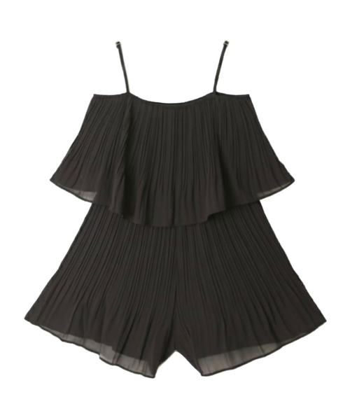 VIKINI VENDER(ビキニベンダー)の「ペレンド シフォン プリーツ ロンパース - ブラック(つなぎ/オールインワン・レディース・その他・ONE SIZE)」の2枚目の写真