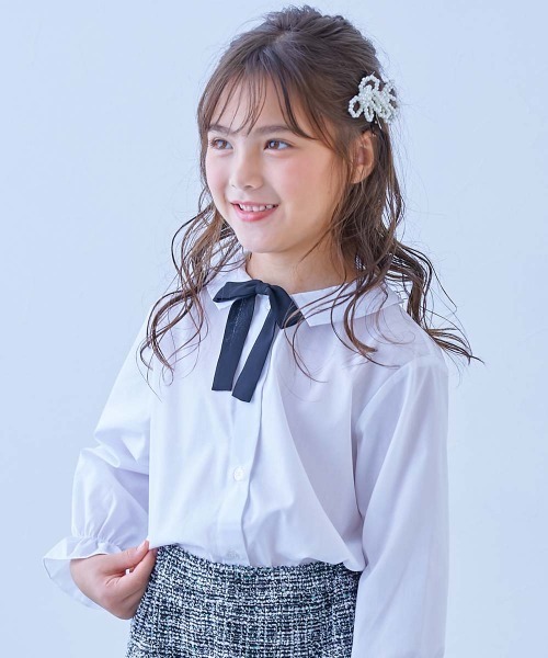 devirock(デビロック)の「フォーマル 襟がえらべる デザインブラウス(シャツ/ブラウス・キッズ・ホワイト系1/ホワイト系2/ホワイト系3/ホワイト系4・100cm/110cm/120cm/130cm/140cm)」の1枚目の写真