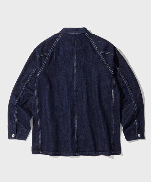 OUTSTANDING(アウトスタンディング)の「W.W. II SELVEDGE DENIM CHORE JACKET_INDIGO(デニムジャケット・メンズ・その他・SMALL/MEDIUM/LARGE)」の2枚目の写真