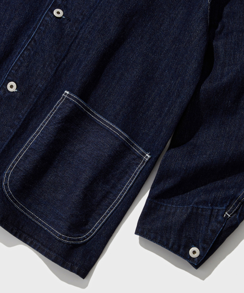 OUTSTANDING(アウトスタンディング)の「W.W. II SELVEDGE DENIM CHORE JACKET_INDIGO(デニムジャケット・メンズ・その他・SMALL/MEDIUM/LARGE)」の4枚目の写真