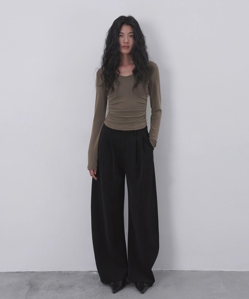 EIGHTHMONTH(エイスマンス)の「ストラップネックトップス EM25a107【EIGHTHMONTH】(Tシャツ/カットソー・レディース・ブラウン/ブラック・M/S)」の4枚目の写真