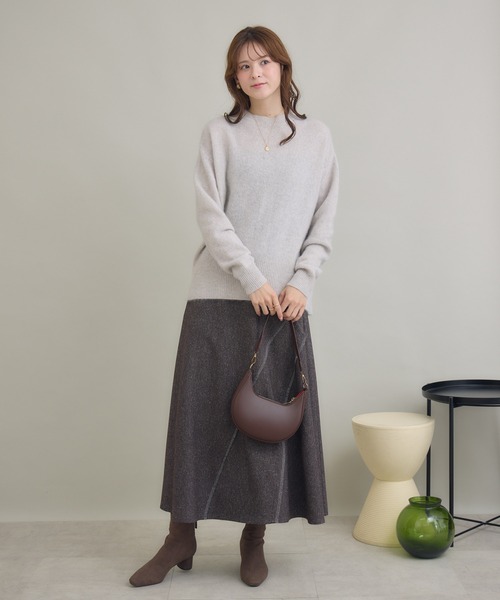 KATHARINE ROSS（キャサリンロス）の「【KATHARINE ROSS】FOX混モックネックプルオーバー（ニット/セーター・レディース・ネイビー/ブルーグレー/アイボリー・FREE）」の4枚目の写真