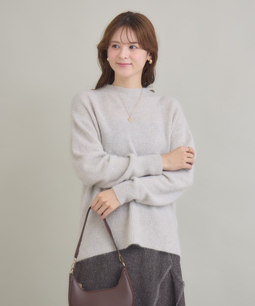 KATHARINE ROSS（キャサリンロス）の「【KATHARINE ROSS】FOX混モックネックプルオーバー（ニット/セーター・レディース・ネイビー/ブルーグレー/アイボリー・FREE）」の7枚目の写真