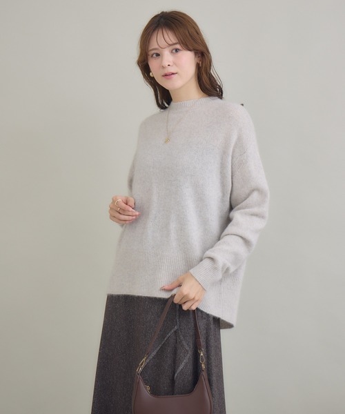 KATHARINE ROSS（キャサリンロス）の「【KATHARINE ROSS】FOX混モックネックプルオーバー（ニット/セーター・レディース・ネイビー/ブルーグレー/アイボリー・FREE）」の8枚目の写真