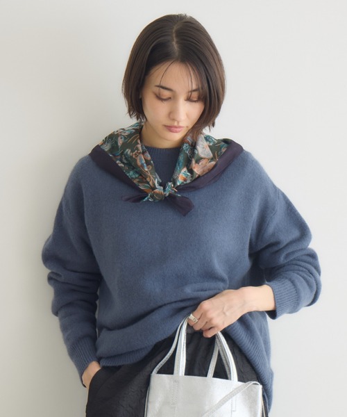 KATHARINE ROSS（キャサリンロス）の「【KATHARINE ROSS】FOX混モックネックプルオーバー（ニット/セーター・レディース・ネイビー/ブルーグレー/アイボリー・FREE）」の15枚目の写真