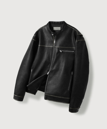 MOOD INSIDE（ムードインサイド）の「ウォッシュドレザージャケット_ブラック（ライダースジャケット）」