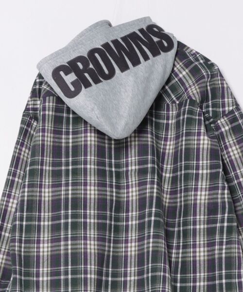 RODEO CROWNS WIDE BOWL(ロデオクラウンズワイドボウル)の「ボンディングフーデッドチェックシャツ(シャツ/ブラウス・メンズ・グレー/グリーン/ライトブルー・LARGE/MEDIUM)」の6枚目の写真
