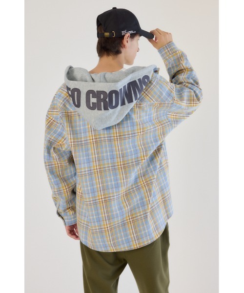 RODEO CROWNS WIDE BOWL(ロデオクラウンズワイドボウル)の「ボンディングフーデッドチェックシャツ(シャツ/ブラウス・メンズ・グレー/グリーン/ライトブルー・LARGE/MEDIUM)」の15枚目の写真