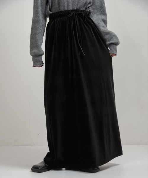 lawgy（ラウジー）の「brushed ribbon tight skirt / ブラッシュドリボンタイトスカート（スカート・レディース・ブラック/ブラウン・FREE）」の8枚目の写真