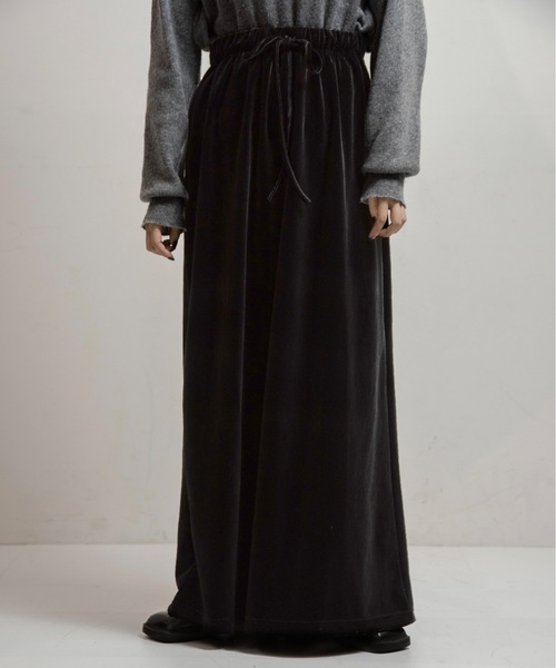 lawgy（ラウジー）の「brushed ribbon tight skirt / ブラッシュドリボンタイトスカート（スカート・レディース・ブラック/ブラウン・FREE）」の7枚目の写真