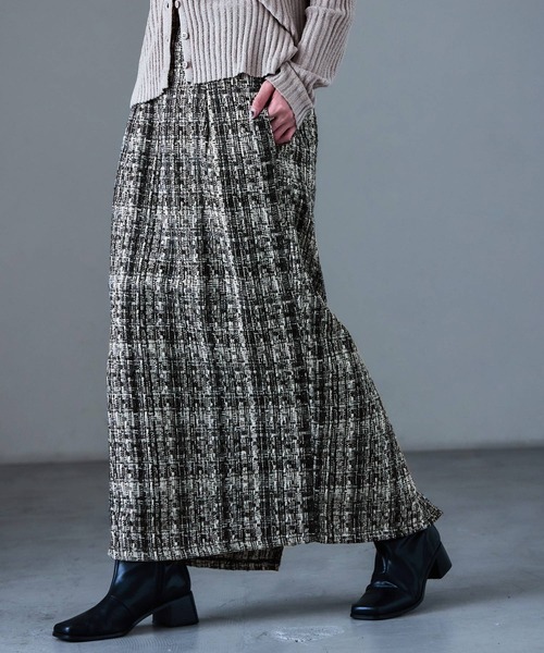 Fashion Letter(ファッションレター)の「ミックスツイード ハイウエスト ナロースカート(スカート・レディース・ブラック/グレー・M)」の17枚目の写真