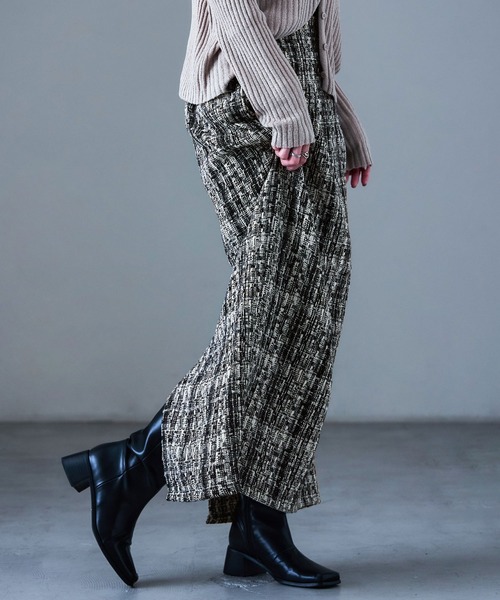 Fashion Letter(ファッションレター)の「ミックスツイード ハイウエスト ナロースカート(スカート・レディース・ブラック/グレー・M)」の20枚目の写真