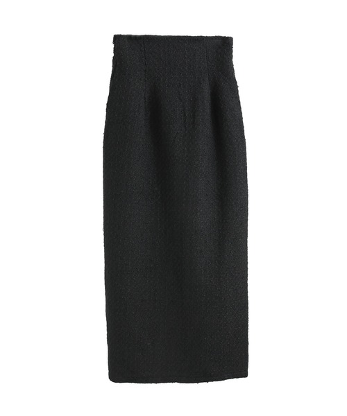 Fashion Letter(ファッションレター)の「ミックスツイード ハイウエスト ナロースカート(スカート・レディース・ブラック/グレー・M)」の7枚目の写真