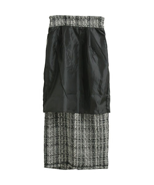 Fashion Letter(ファッションレター)の「ミックスツイード ハイウエスト ナロースカート(スカート・レディース・ブラック/グレー・M)」の13枚目の写真