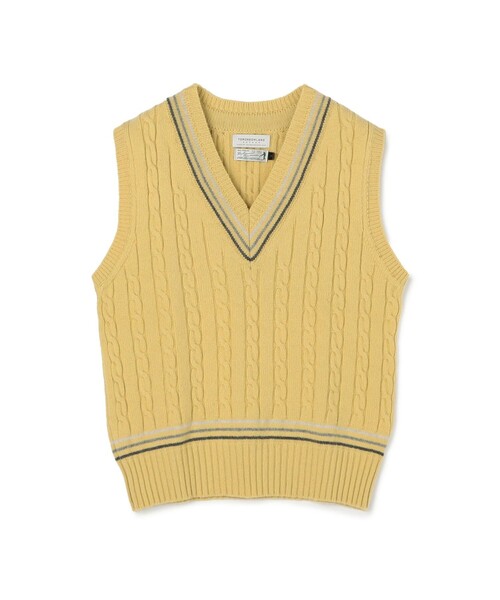 RICHMOND(リッチモンド)の「【別注】RICHMOND KNITWEAR ウールケーブル Vネックベスト(ニット/セーター・メンズ・ネイビー/イエロー/ホワイト・M/S)」の3枚目の写真